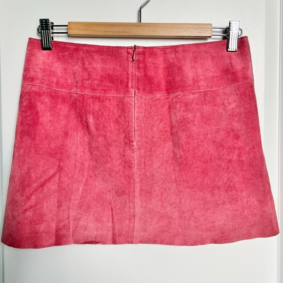 Vintage Pink Genuine Suede Mini Skirt - Picture 6 of 6